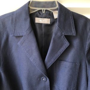 Liz Claiborne fully lined linen navy blazer